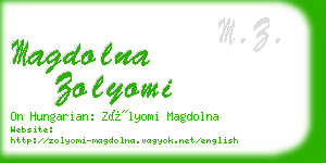 magdolna zolyomi business card